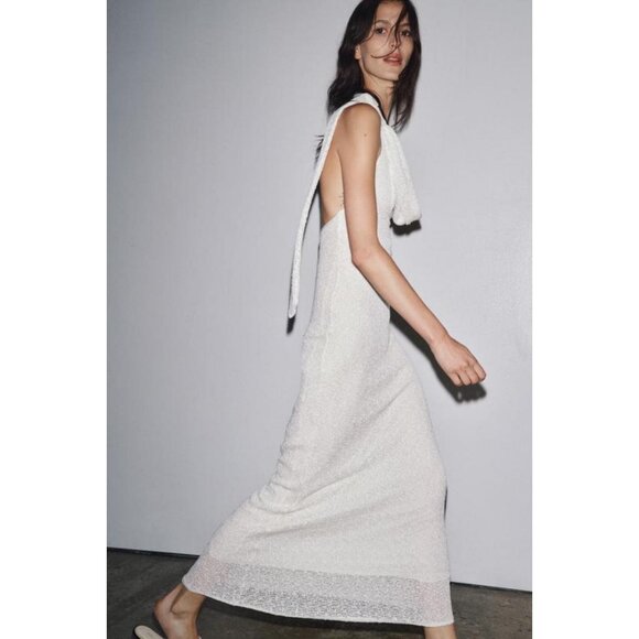 ZARA RUSTIC DRESS WITH SCARF - Picture 5 of 10